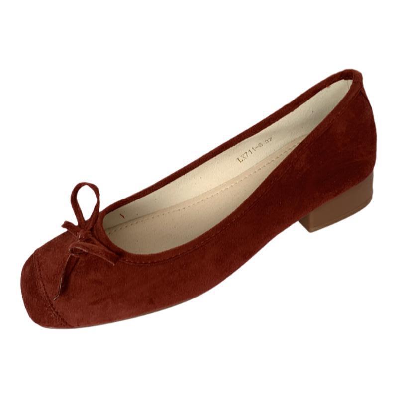 Coarse heel paired with skirt temperament single shoe women's shoes for spring and autumn 2025, new blue bow shallow mouth French scoop shoes Coarse heel paired with skirt temperament single shoe women's shoes for spring and autumn 2025, new blue bow shallow mouth French scoop shoes