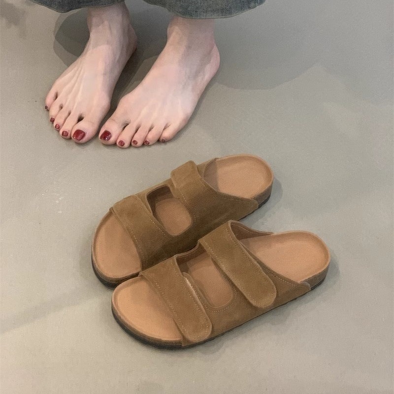 Boken slippers for women's outdoor wear in summer 2025, new styles for Sen women, retro, ugly, cute, Velcro, one word casual cool slippers Boken slippers for women's outdoor wear in summer 2025, new styles for Sen women, retro, ugly, cute, Velcro, one word casual cool slippers