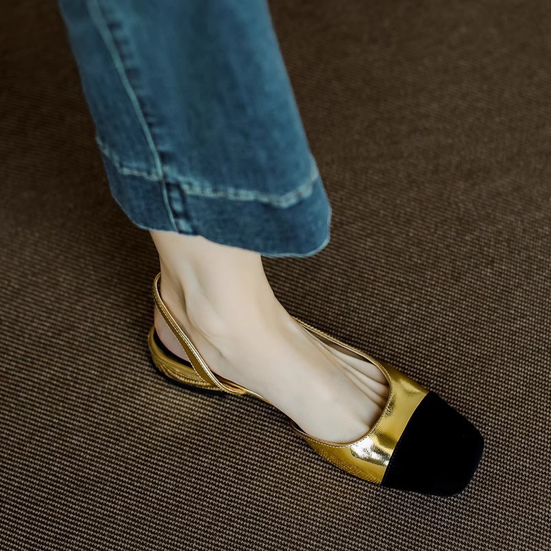 French 2024 Summer New Small Fragrant Style Color blocked Single Shoes Versatile Women's Shoes Commuter Baotou Roman Flat Sandals Women French 2024 Summer New Small Fragrant Style Color blocked Single Shoes Versatile Women's Shoes Commuter Baotou Roman Flat Sandals Women