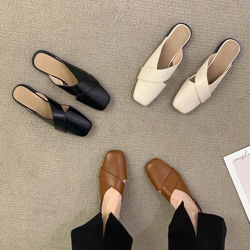 Baotou Half Slippers for Women's Summer Outerwear 2025 New Retro French M ü ller Luxury Soft Bottom Cool Drag Baotou Half Slippers for Women's Summer Outerwear 2025 New Retro French M ü ller Luxury Soft Bottom Cool Drag