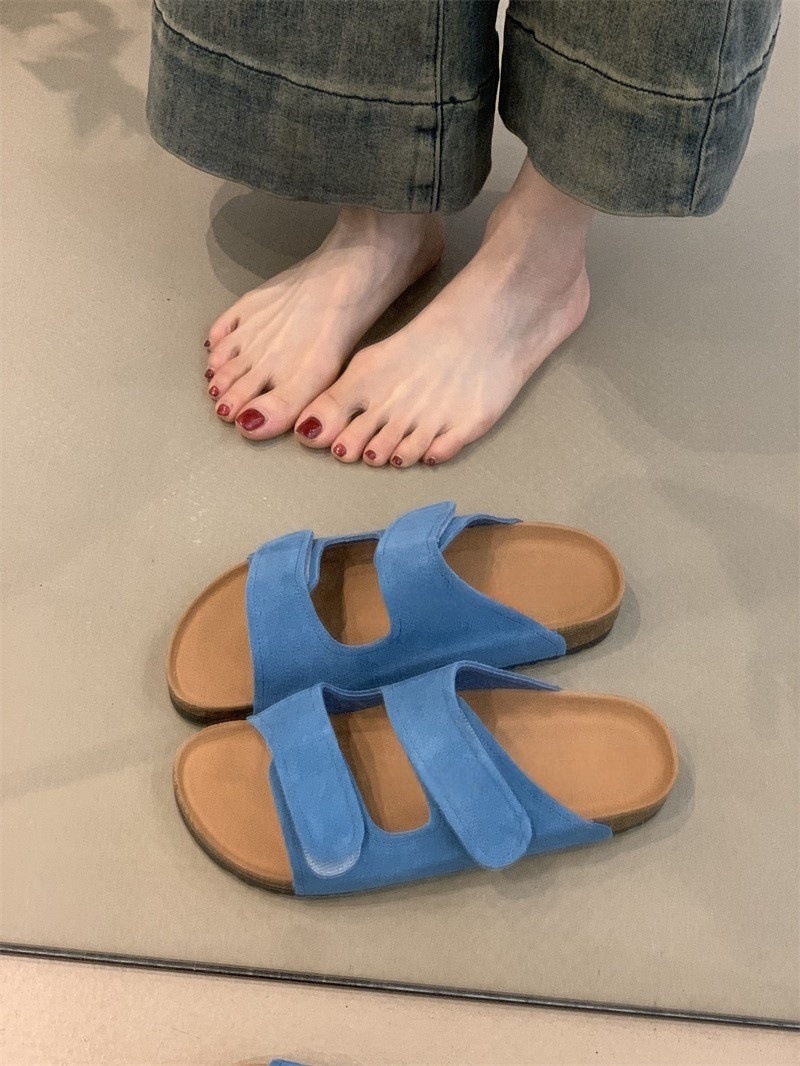 Boken slippers for women's outdoor wear in summer 2025, new styles for Sen women, retro, ugly, cute, Velcro, one word casual cool slippers Boken slippers for women's outdoor wear in summer 2025, new styles for Sen women, retro, ugly, cute, Velcro, one word casual cool slippers