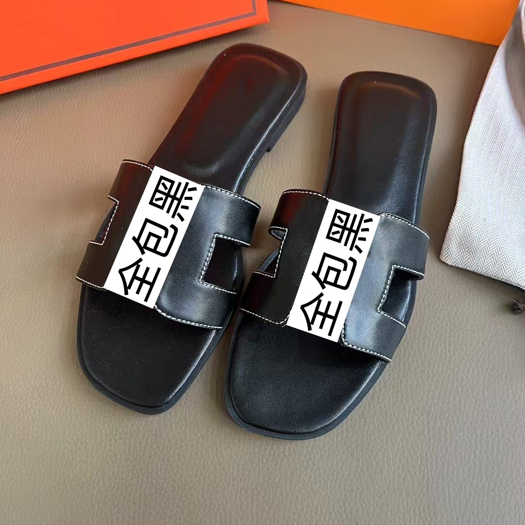 2025 New European and American Summer Genuine Leather Casual Slippers for Women's Fashion Outerwear Versatile Flat Bottom Straw Sandals 2025 New European and American Summer Genuine Leather Casual Slippers for Women's Fashion Outerwear Versatile Flat Bottom Straw Sandals