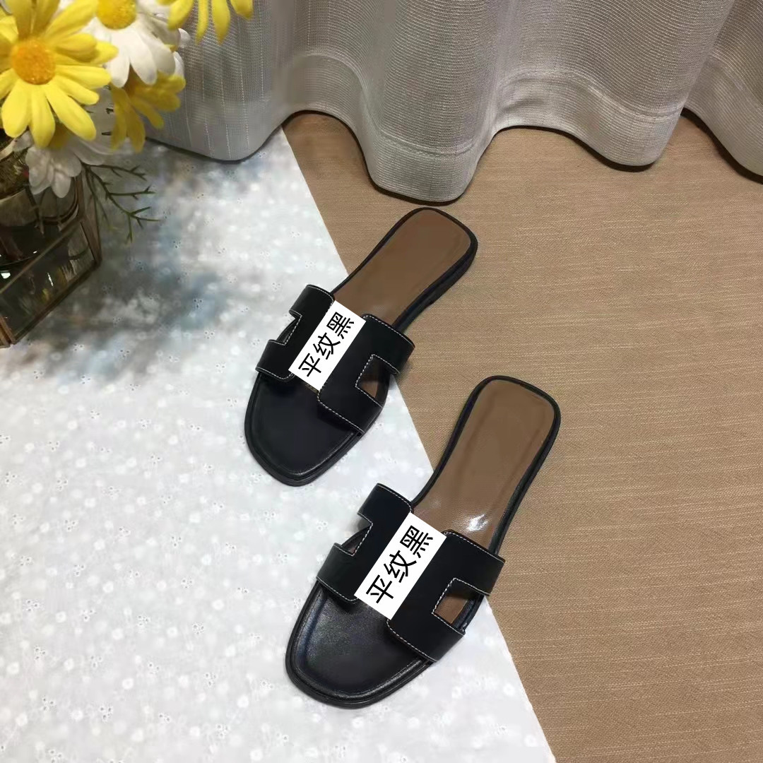 2025 New European and American Summer Genuine Leather Casual Slippers for Women's Fashion Outerwear Versatile Flat Bottom Straw Sandals 2025 New European and American Summer Genuine Leather Casual Slippers for Women's Fashion Outerwear Versatile Flat Bottom Straw Sandals