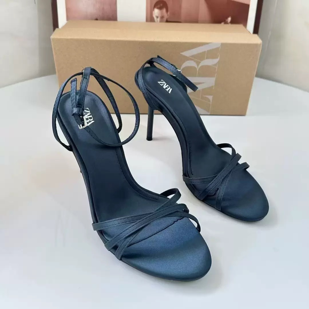 Z2025 Summer New Women's Shoes Silk Texture Effect with Decorative One Word Buckle Sexy High Heels, Ladies Sandals Z2025 Summer New Women's Shoes Silk Texture Effect with Decorative One Word Buckle Sexy High Heels, Ladies Sandals