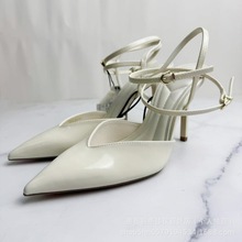 Za2025 Spring New Product: Lacquered Leather Effect with Decorative Pointed High Heels, Dew Heels, Fine Heels, Muller Shoes, Headless and Empty Sandals Za2025 Spring New Product: Lacquered Leather Effect with Decorative Pointed High Heels, Dew Heels, Fine Heels, Muller Shoes, Headless and Empty Sandals
