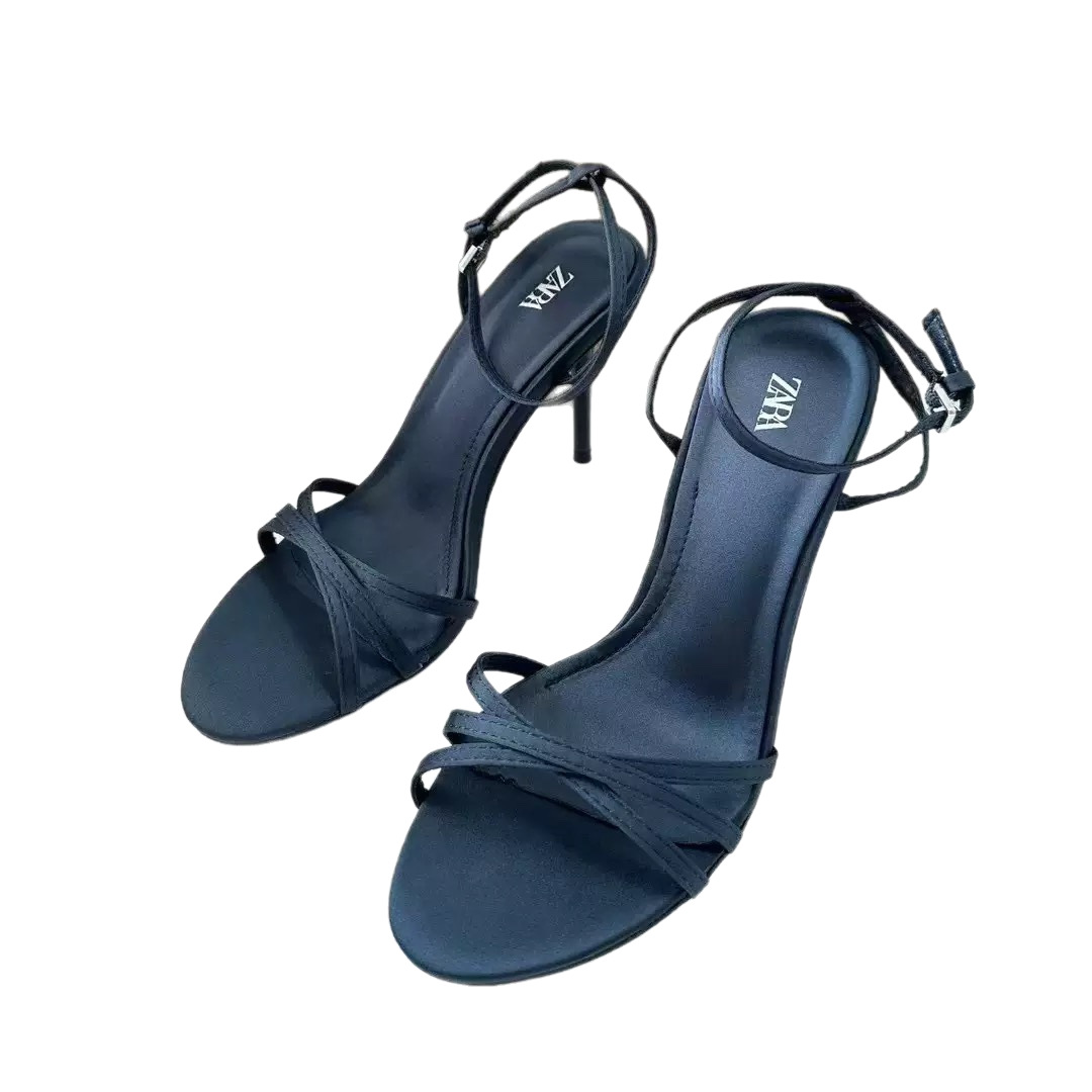 Z2025 Summer New Women's Shoes Silk Texture Effect with Decorative One Word Buckle Sexy High Heels, Ladies Sandals Z2025 Summer New Women's Shoes Silk Texture Effect with Decorative One Word Buckle Sexy High Heels, Ladies Sandals