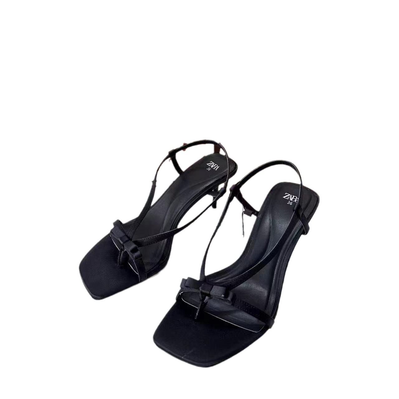 ZA New Women's Shoes 2024 Summer Square Head with Shallow Mouth and Thin Heel Fashion Open Toe Breathable Casual High Heels for Women ZA New Women's Shoes 2024 Summer Square Head with Shallow Mouth and Thin Heel Fashion Open Toe Breathable Casual High Heels for Women