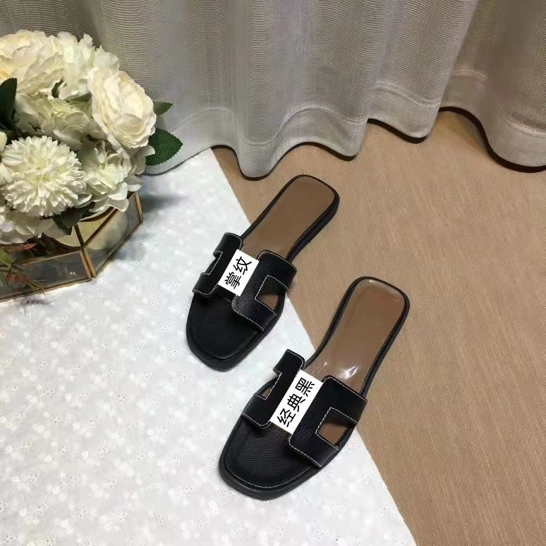 2025 New European and American Summer Genuine Leather Casual Slippers for Women's Fashion Outerwear Versatile Flat Bottom Straw Sandals 2025 New European and American Summer Genuine Leather Casual Slippers for Women's Fashion Outerwear Versatile Flat Bottom Straw Sandals