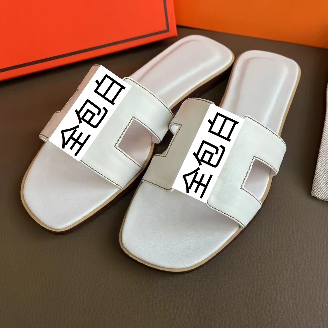 2025 New European and American Summer Genuine Leather Casual Slippers for Women's Fashion Outerwear Versatile Flat Bottom Straw Sandals 2025 New European and American Summer Genuine Leather Casual Slippers for Women's Fashion Outerwear Versatile Flat Bottom Straw Sandals