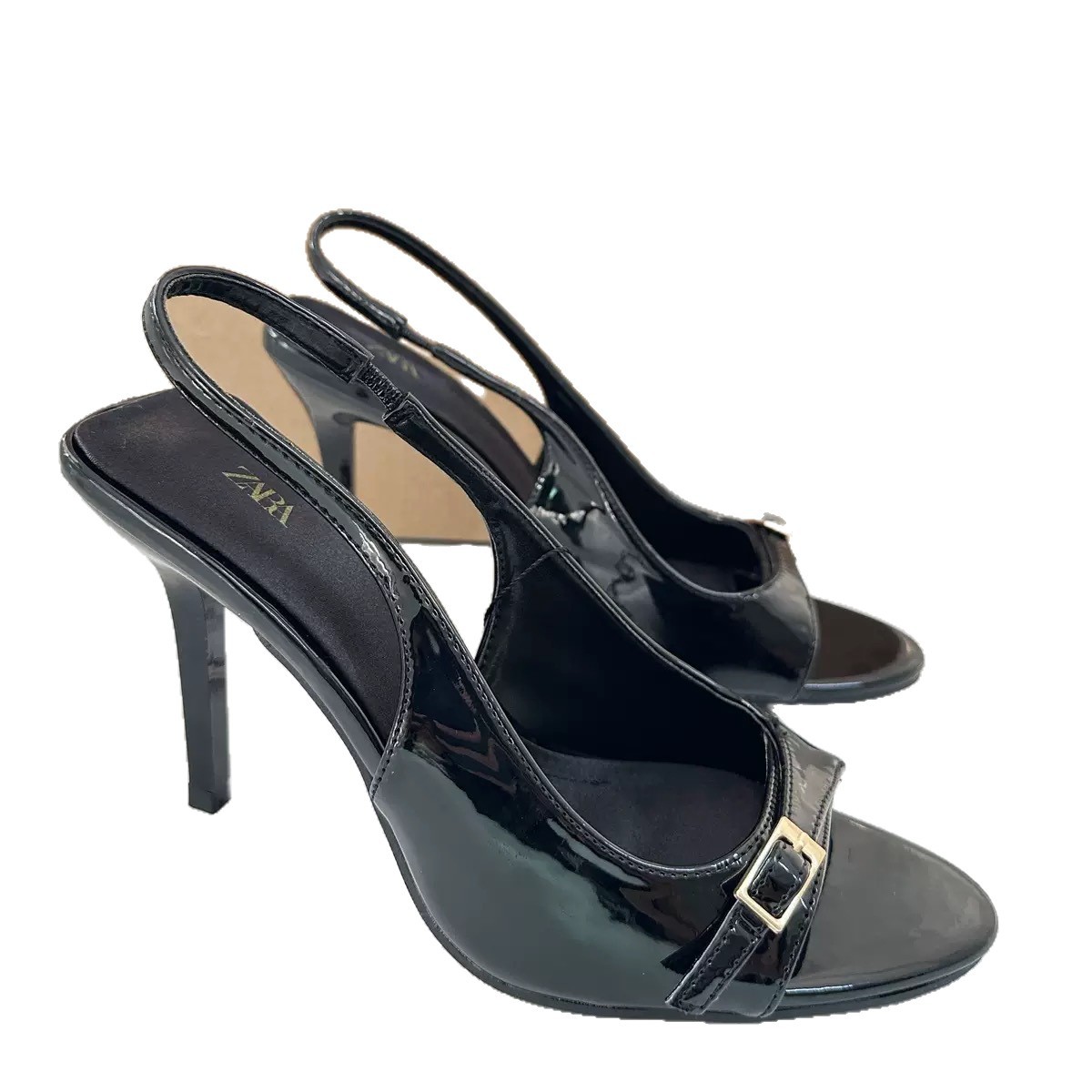 Za2024 Spring/Summer Sandals Square Head Open Toe Shallow Mouth Stiletto High Heels Belt Buckle Elegant French Women's Shoes Strap Za2024 Spring/Summer Sandals Square Head Open Toe Shallow Mouth Stiletto High Heels Belt Buckle Elegant French Women's Shoes Strap