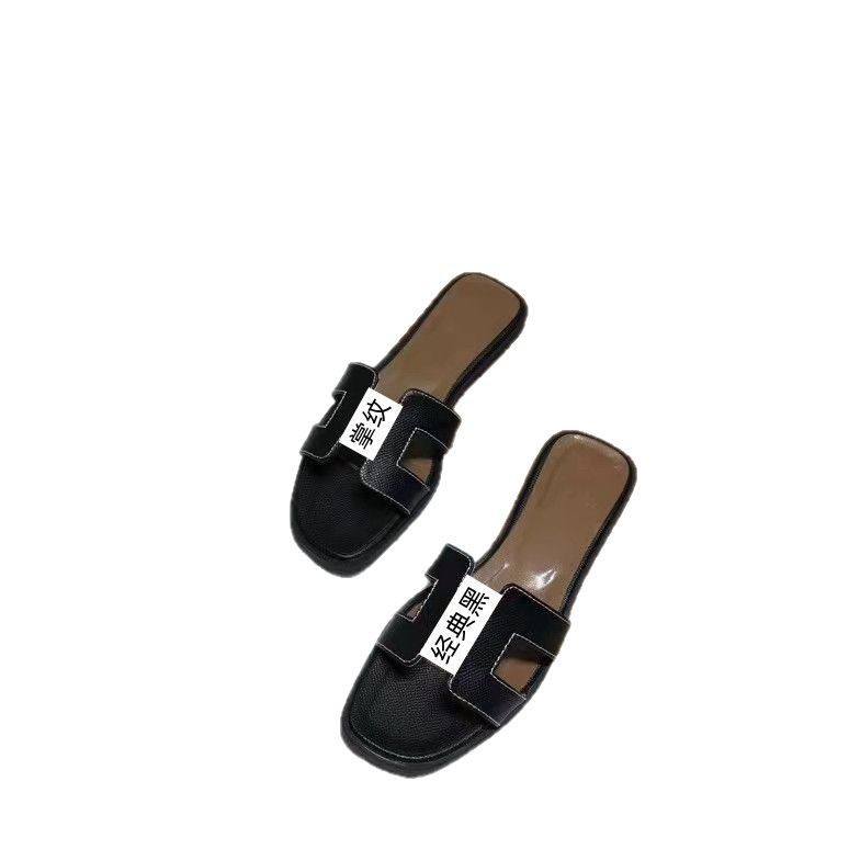 2025 New European and American Summer Genuine Leather Casual Slippers for Women's Fashion Outerwear Versatile Flat Bottom Straw Sandals 2025 New European and American Summer Genuine Leather Casual Slippers for Women's Fashion Outerwear Versatile Flat Bottom Straw Sandals