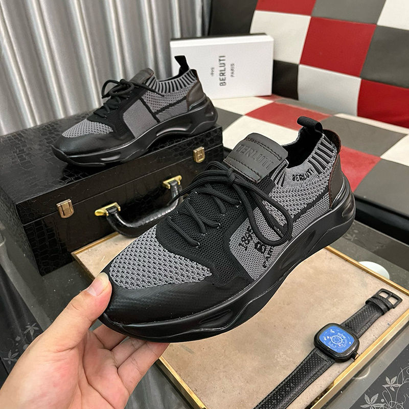 European Station Trendy Brand Men's Shoes New Casual Low Top Shoes Thick Bottom Flyknit Mesh Personalized Comfortable Sports Shoes for Men European Station Trendy Brand Men's Shoes New Casual Low Top Shoes Thick Bottom Flyknit Mesh Personalized Comfortable Sports Shoes for Men