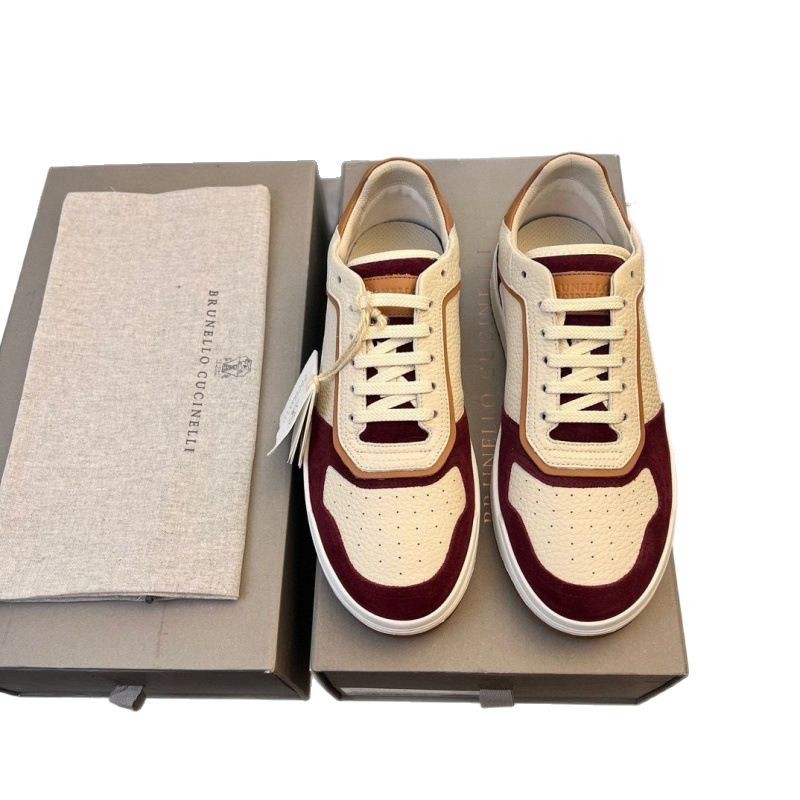 European Station (BC) Brunello C Men's Lace up Sports and Leisure Shoes Breathable Mesh Leather Splicing Board Shoes European Station (BC) Brunello C Men's Lace up Sports and Leisure Shoes Breathable Mesh Leather Splicing Board Shoes