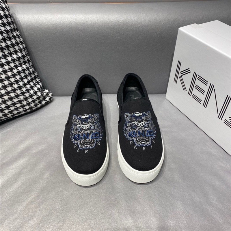 2025 New Tiger Head Embroidered Genuine Leather Le Fu Shoe Board Casual Men's Shoes Summer Breathable Pedal Versatile Lazy Step
