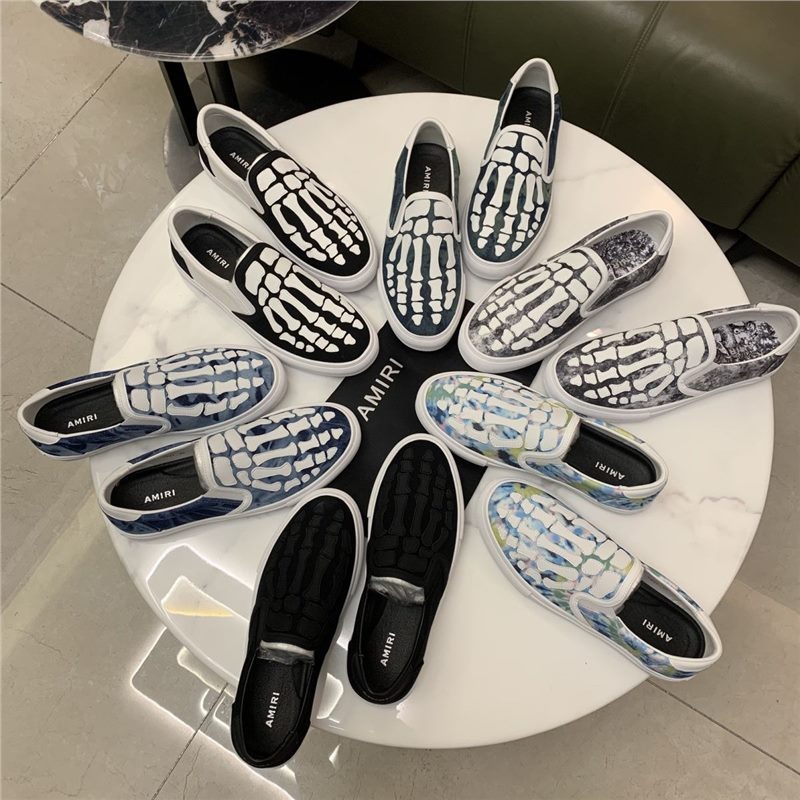 Amir2025 new men's trendy round toe casual SS trendy men's niche bone shoes board shoes high street black and white