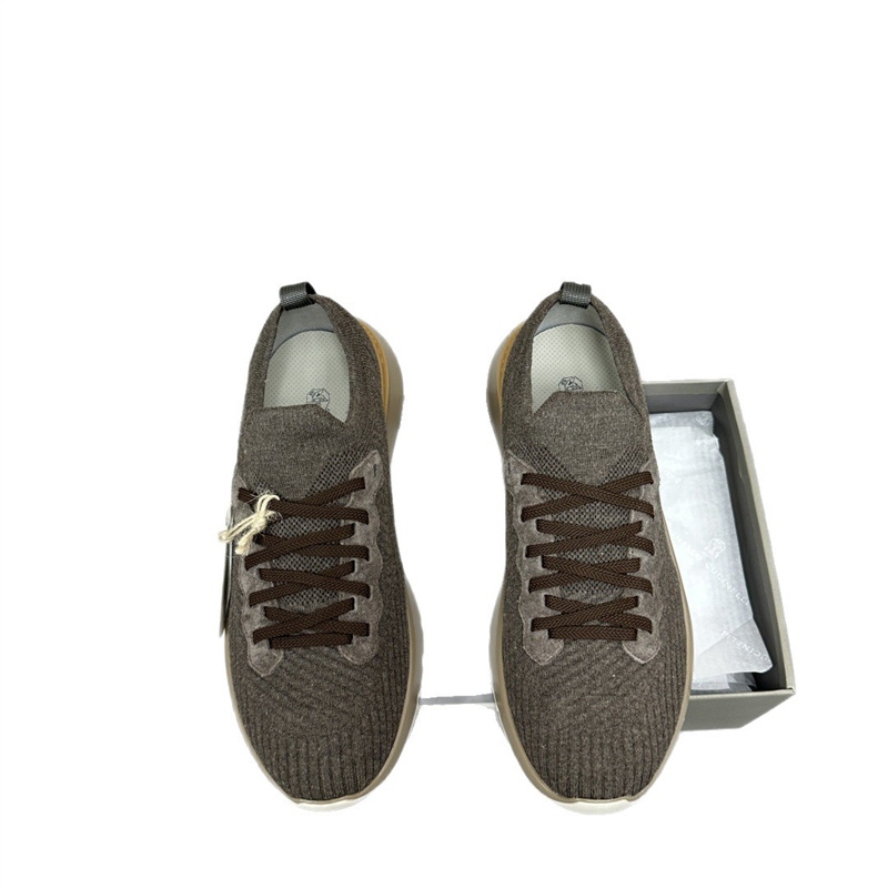 Italian BC New Men's Gray Series Knitted Sneakers British Fashion Low Top One Step Casual loafers Italian BC New Men's Gray Series Knitted Sneakers British Fashion Low Top One Step Casual loafers