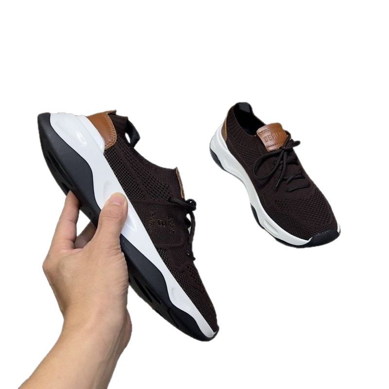 European Station Blue Home Men's Flyknit Fabric Breathable Casual Shoes Sports Shoes Versatile Soft Bottom British Style Running Men European Station Blue Home Men's Flyknit Fabric Breathable Casual Shoes Sports Shoes Versatile Soft Bottom British Style Running Men