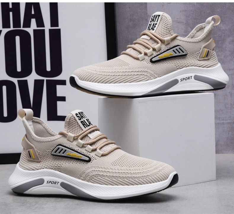 Cross border men's casual shoes, fly woven sports shoes, men's lace up breathable men's shoes, comfortable soft soled mesh sneakers, light and trendy Cross border men's casual shoes, fly woven sports shoes, men's lace up breathable men's shoes, comfortable soft soled mesh sneakers, light and trendy