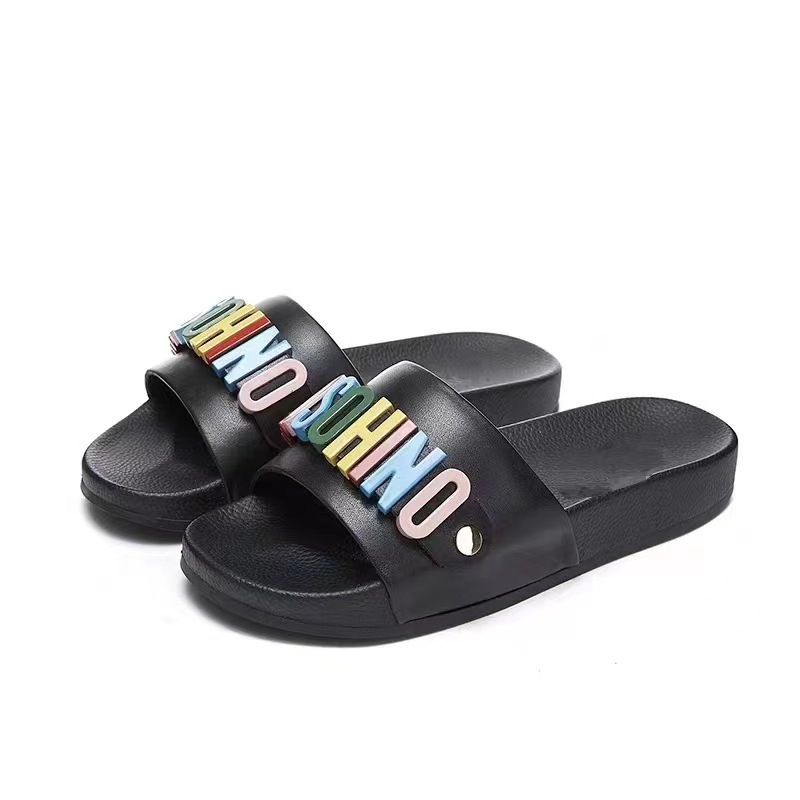 Fashion colored letter women's slippers 2025 summer internet famous slippers European and American style anti slip sponge bottom simple external wearing words Fashion colored letter women's slippers 2025 summer internet famous slippers European and American style anti slip sponge bottom simple external wearing words