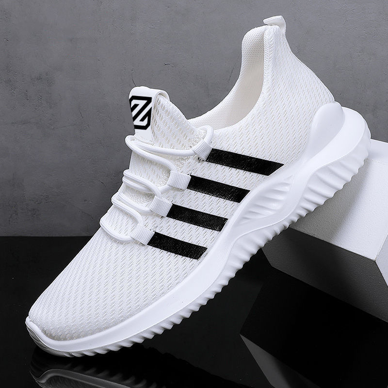 Spring breathable sports running shoes, men's white shoes, casual shoes, men's shoes, versatile, breathable and comfortable