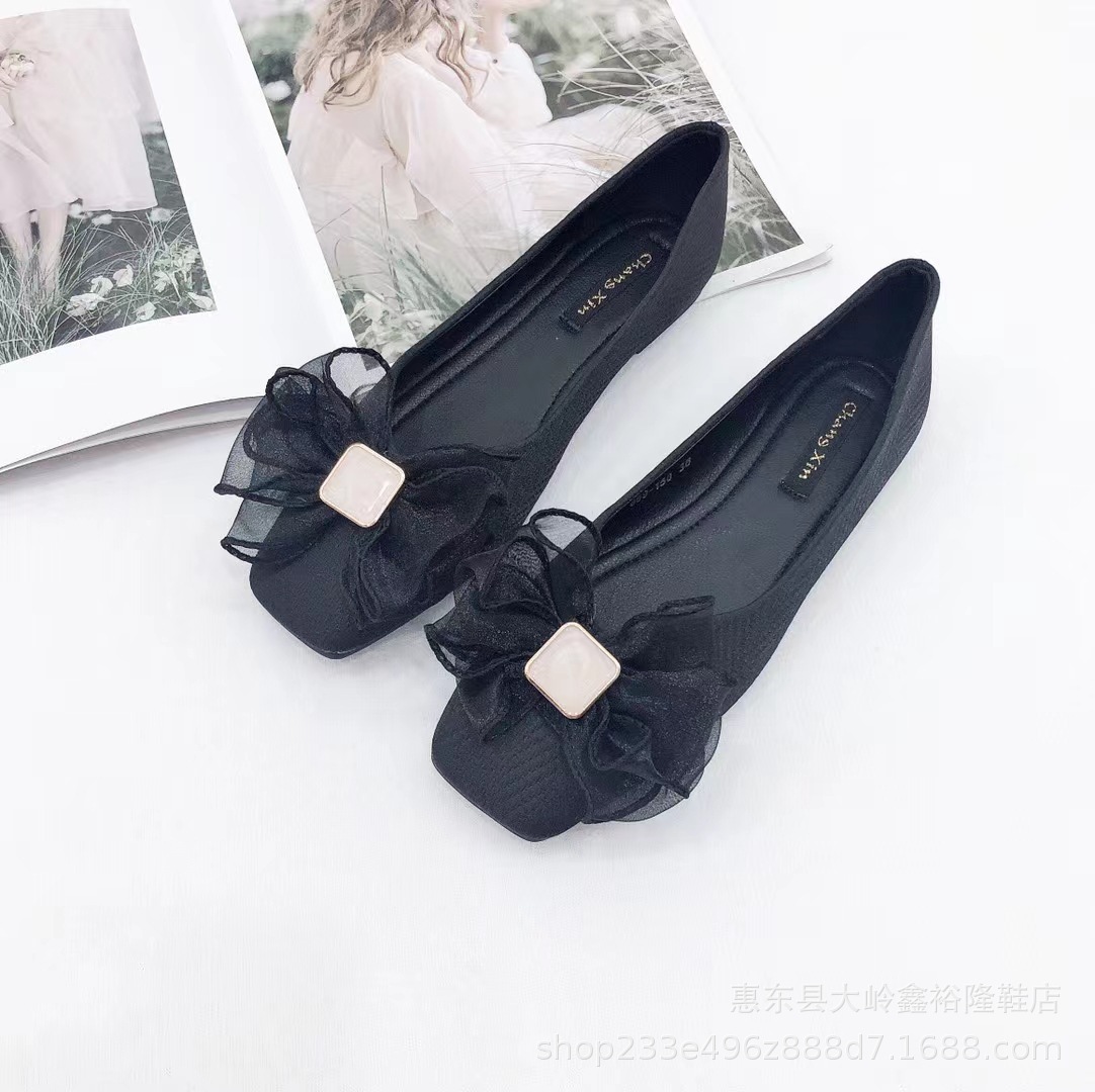 French gentle fairy mesh bow flat shoes for spring and summer 2022 new popular comfortable single shoes French gentle fairy mesh bow flat shoes for spring and summer 2022 new popular comfortable single shoes
