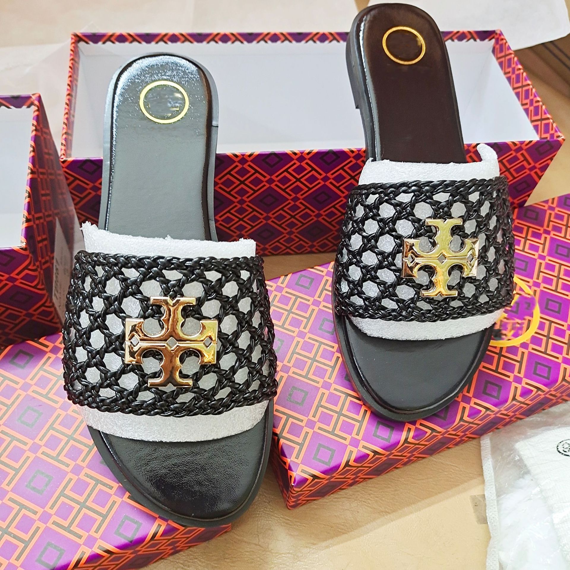 2025 Cross border Zipper Heel Slippers Summer European and American Leisure Simple Weaving Hollow Out Cool Slippers Women's Outerwear New Style 2025 Cross border Zipper Heel Slippers Summer European and American Leisure Simple Weaving Hollow Out Cool Slippers Women's Outerwear New Style