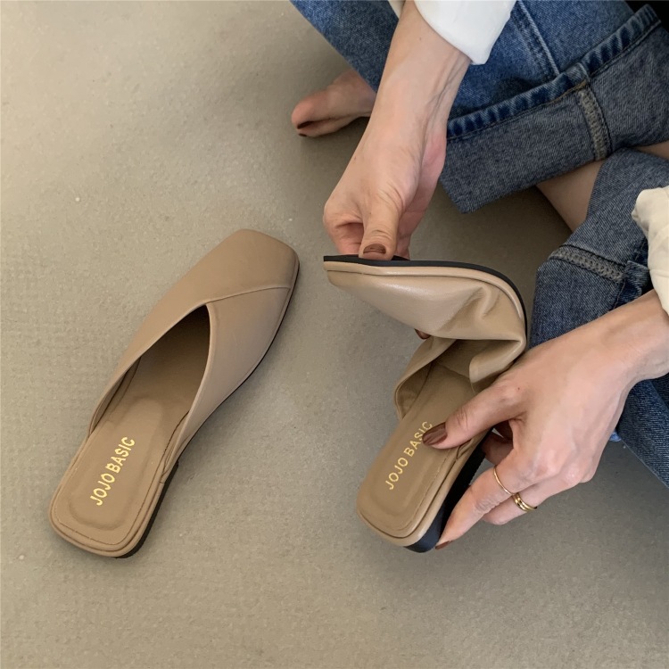 Slippers, women's outerwear, Baotou 2024 new summer half drag women's shoes, fashionable M ü ller shoes, internet famous cool slippers, Instagram trendy Slippers, women's outerwear, Baotou 2024 new summer half drag women's shoes, fashionable M ü ller shoes, internet famous cool slippers, Instagram trendy
