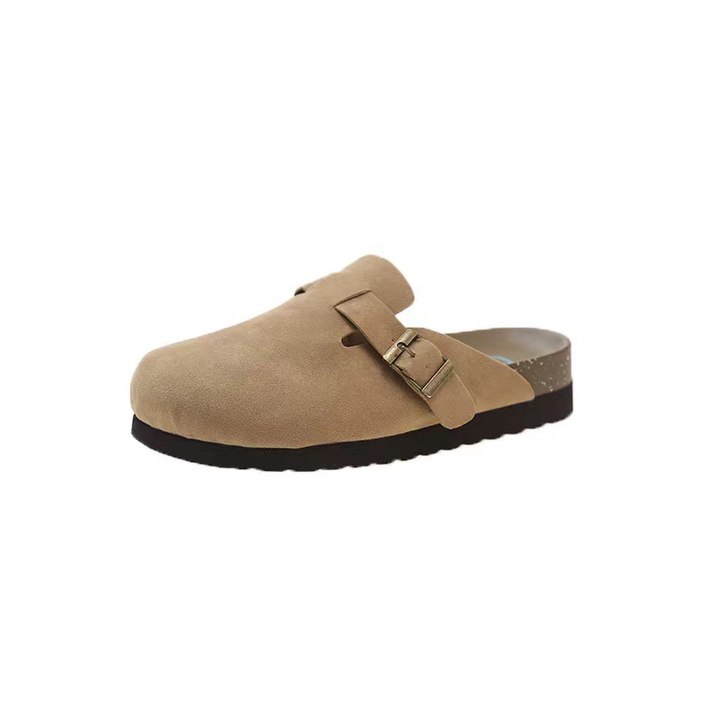 British Boken Shoes Women's 2024 New Spring and Autumn Thick Bottom Boken Baotou Half Slippers for Wearing Outside, One Step Lazy Shoes British Boken Shoes Women's 2024 New Spring and Autumn Thick Bottom Boken Baotou Half Slippers for Wearing Outside, One Step Lazy Shoes