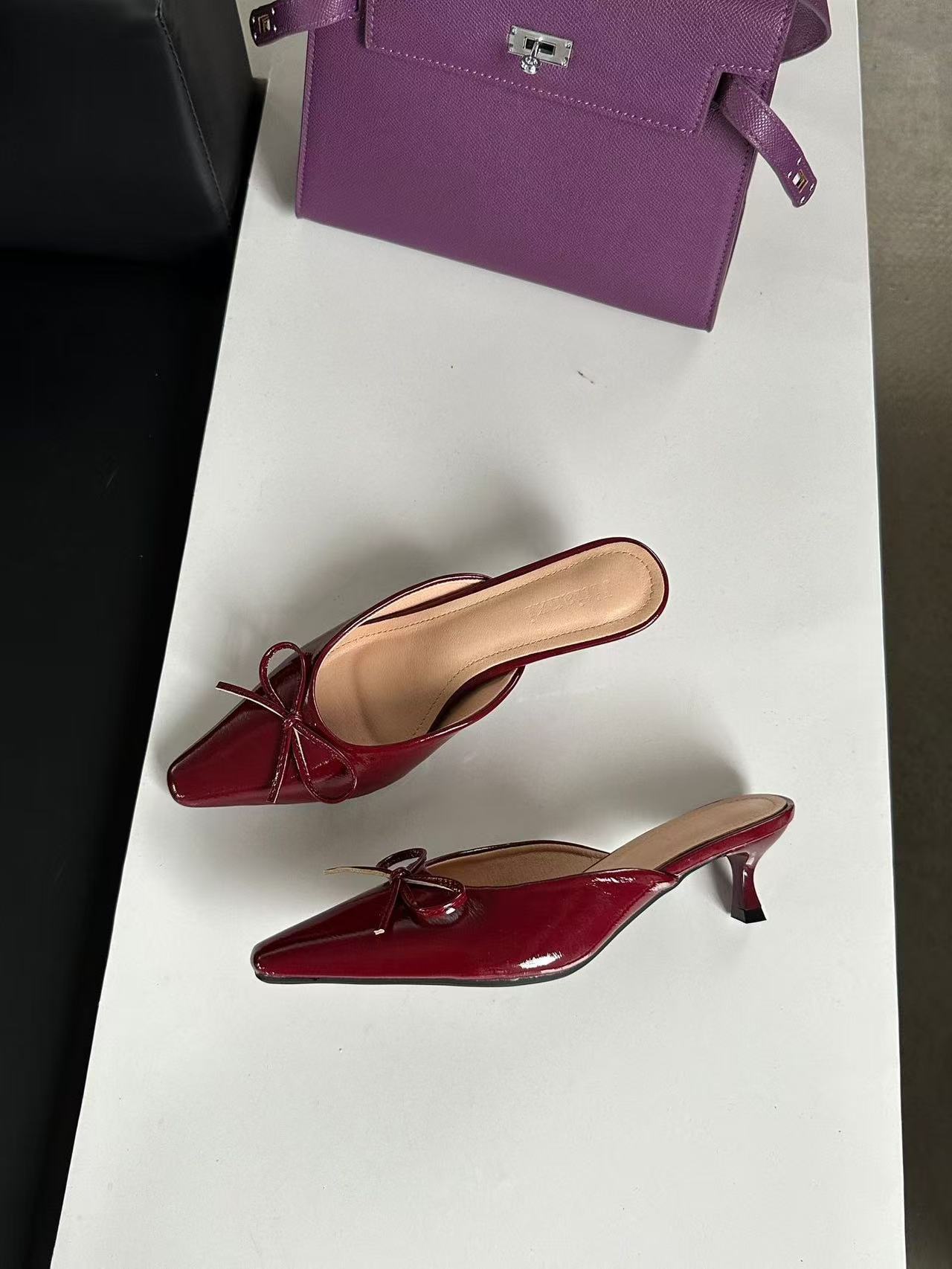 2024 Summer New Butterfly Knot, Medium and Fine Heels, Muller Shoes, Half Head, Half Slippers, Women's Large High Heels, Single Shoes, Cool Slippers 2024 Summer New Butterfly Knot, Medium and Fine Heels, Muller Shoes, Half Head, Half Slippers, Women's Large High Heels, Single Shoes, Cool Slippers