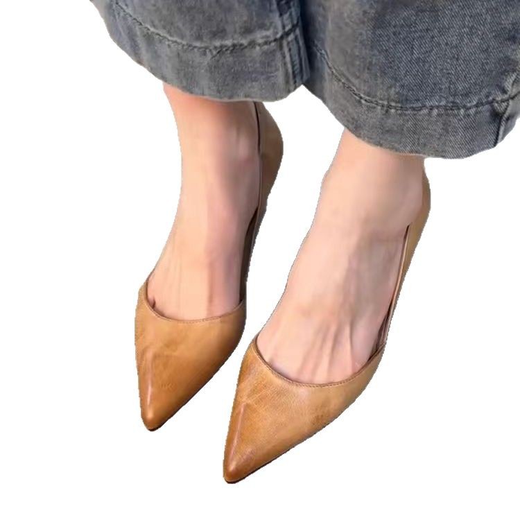 Exquisite~French retro style pointed high-heeled shoes for women, versatile and versatile, with a slim heel and a light mouth design Exquisite~French retro style pointed high-heeled shoes for women, versatile and versatile, with a slim heel and a light mouth design