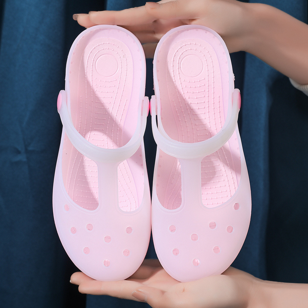 Summer new style cave shoes for women, lightweight and non slip flat sandals for nurses, home toe protection beach shoes Summer new style cave shoes for women, lightweight and non slip flat sandals for nurses, home toe protection beach shoes