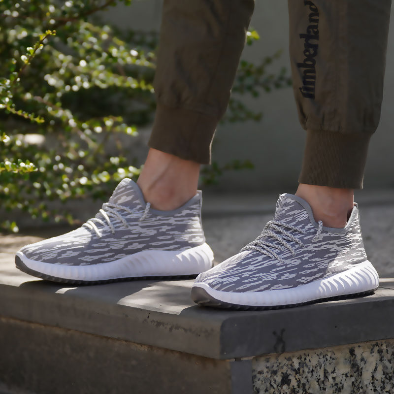 Summer men's coconut shoes, fly woven breathable sports shoes, fabric shoes, trendy casual shoes, men's breathable style