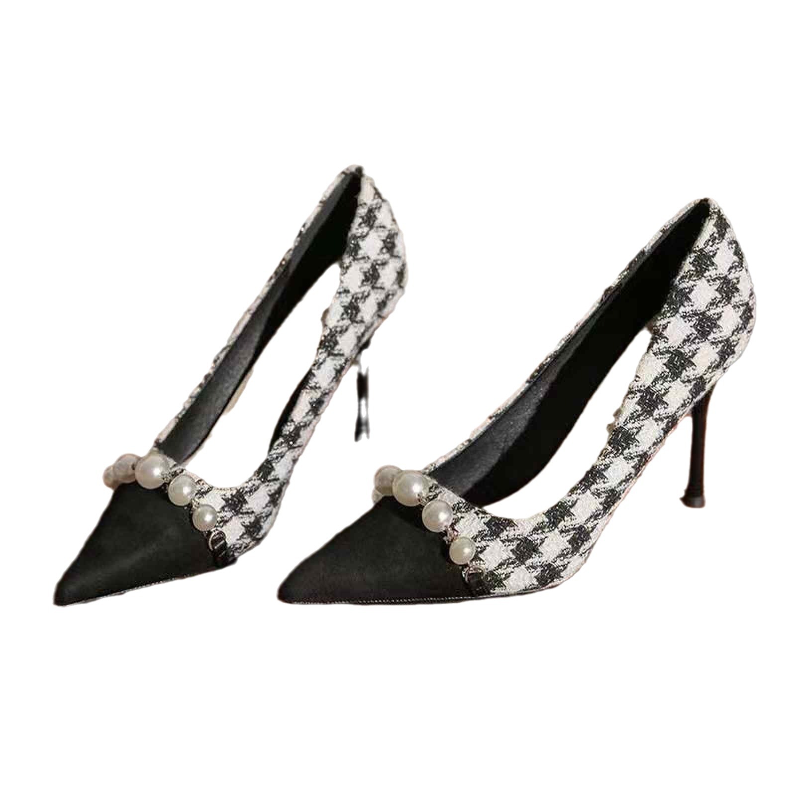 Xiaoxiangfeng High Heels 2024 New Autumn Pointed French Single Shoes with a Thousand Bird Style, Elegant Ladies' Fine Heels, Large Size Xiaoxiangfeng High Heels 2024 New Autumn Pointed French Single Shoes with a Thousand Bird Style, Elegant Ladies' Fine Heels, Large Size