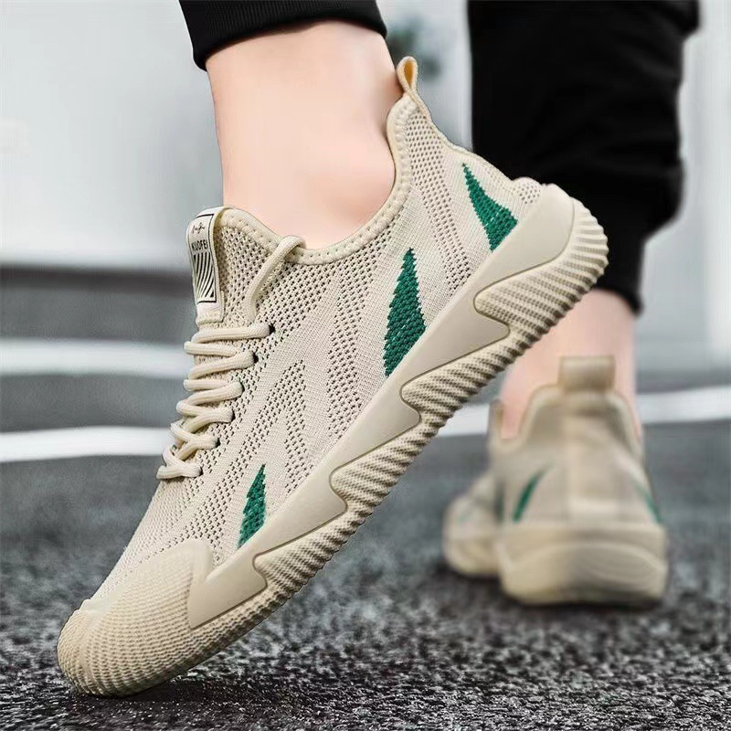 Cross border Flyknit Men's Shoes Breathable Casual Shoes Men's New Sports Shoes Versatile Running Soft Bottom Flyknit Foreign Trade Men's Shoes