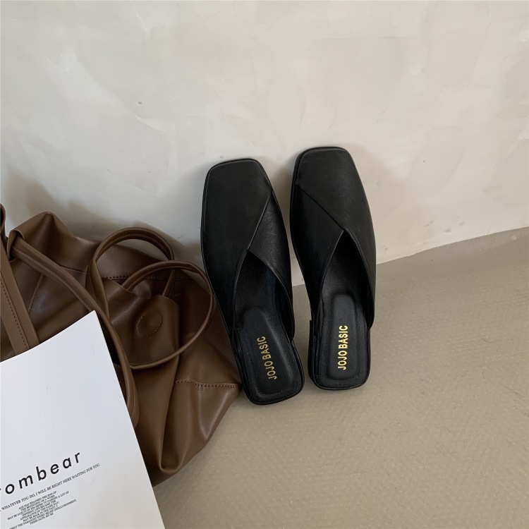 Slippers, women's outerwear, Baotou 2024 new summer half drag women's shoes, fashionable M ü ller shoes, internet famous cool slippers, Instagram trendy Slippers, women's outerwear, Baotou 2024 new summer half drag women's shoes, fashionable M ü ller shoes, internet famous cool slippers, Instagram trendy