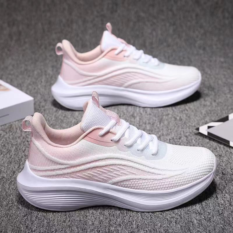 Women's Shoes Spring and Summer 2024 New Flyknit Casual Shoes for Children Breathable and Comfortable Mom's Shoes Mesh Women's Sports Shoes