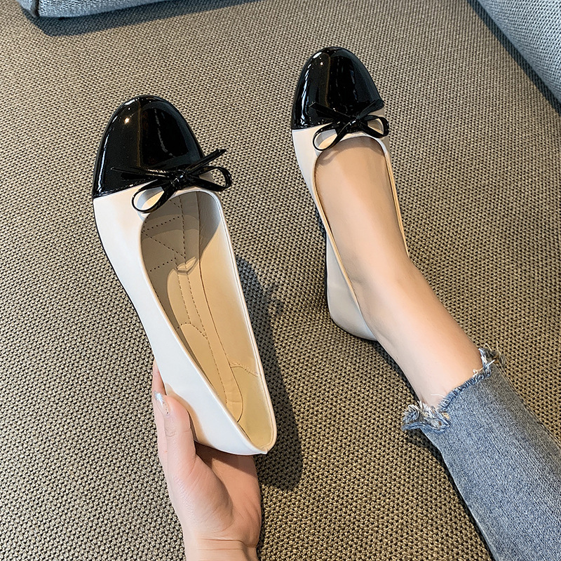 Spring New Korean Fashion Round Head Flat Bottom Fashion Casual Large Women's Shallow Mouth Casual Bow Women's Singles Shoes Spring New Korean Fashion Round Head Flat Bottom Fashion Casual Large Women's Shallow Mouth Casual Bow Women's Singles Shoes