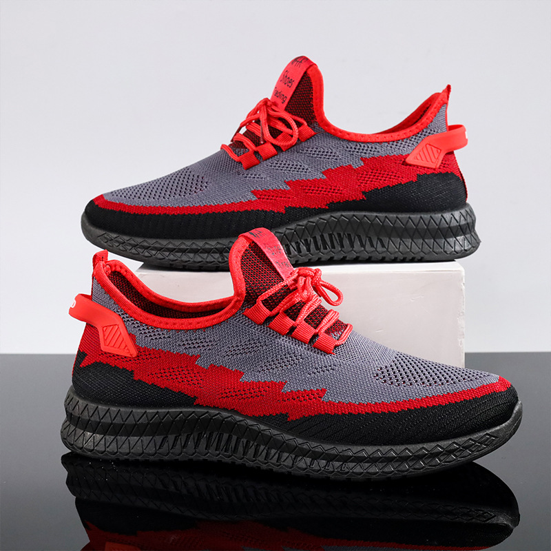 Cross border new casual men's shoes breathable fly woven versatile running sports shoes men's trend comfortable manufacturer wholesale