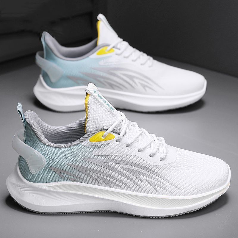 Foreign trade new men's fly woven mesh breathable shoes versatile casual shoes men's sports running dad shoes wholesale