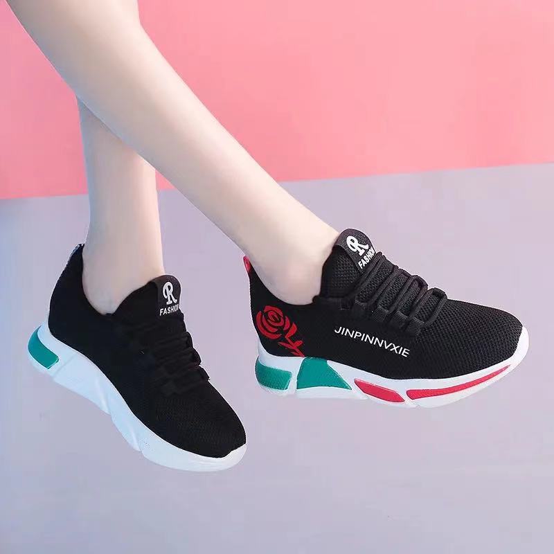 2023 New Spring Women's Casual Shoes with Fashionable and Versatile Flyknit Mesh and Breathable Single Shoes, Sports Shoes