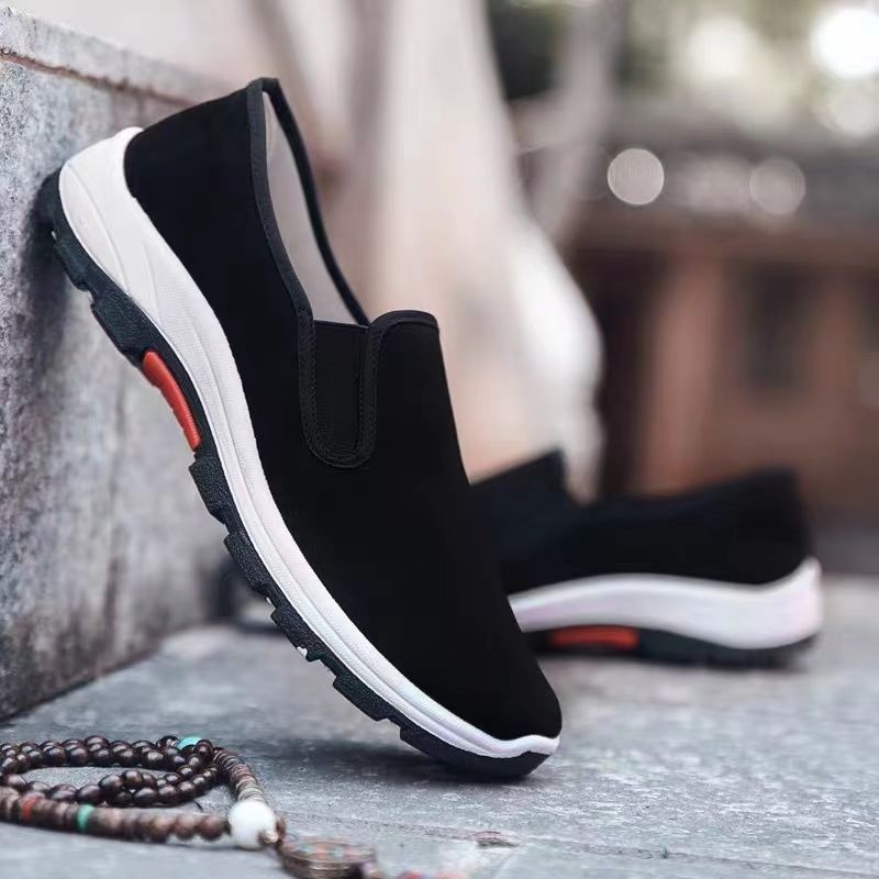 Old Beijing cloth shoes for men, low cut breathable outdoor work and leisure shoes, low cut cloth shoes for men