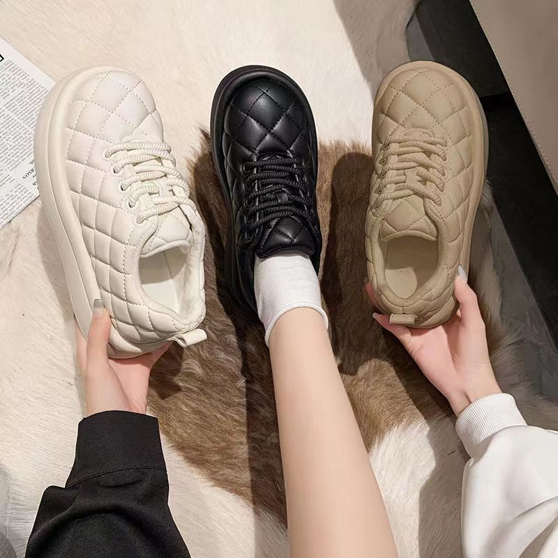 Winter New Women's Big Head Bread Shoes with Velvet Thickened Casual Shoes Women's Snow Cotton Shoes Outdoor Lazy Shoes Wholesale