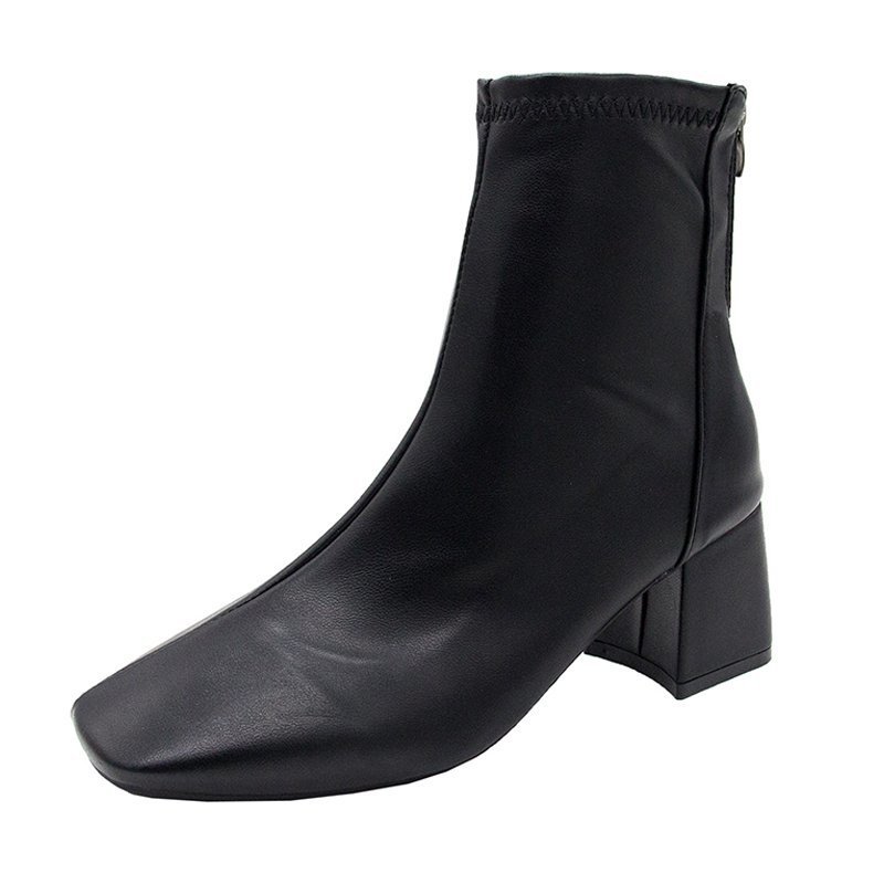 Martin Boots Women's 2024 New Women's Boots Winter European and American Style Square Head Back Zipper Short Boots Women's Coarse Heel Middle Heel Boots Children Martin Boots Women's 2024 New Women's Boots Winter European and American Style Square Head Back Zipper Short Boots Women's Coarse Heel Middle Heel Boots Children