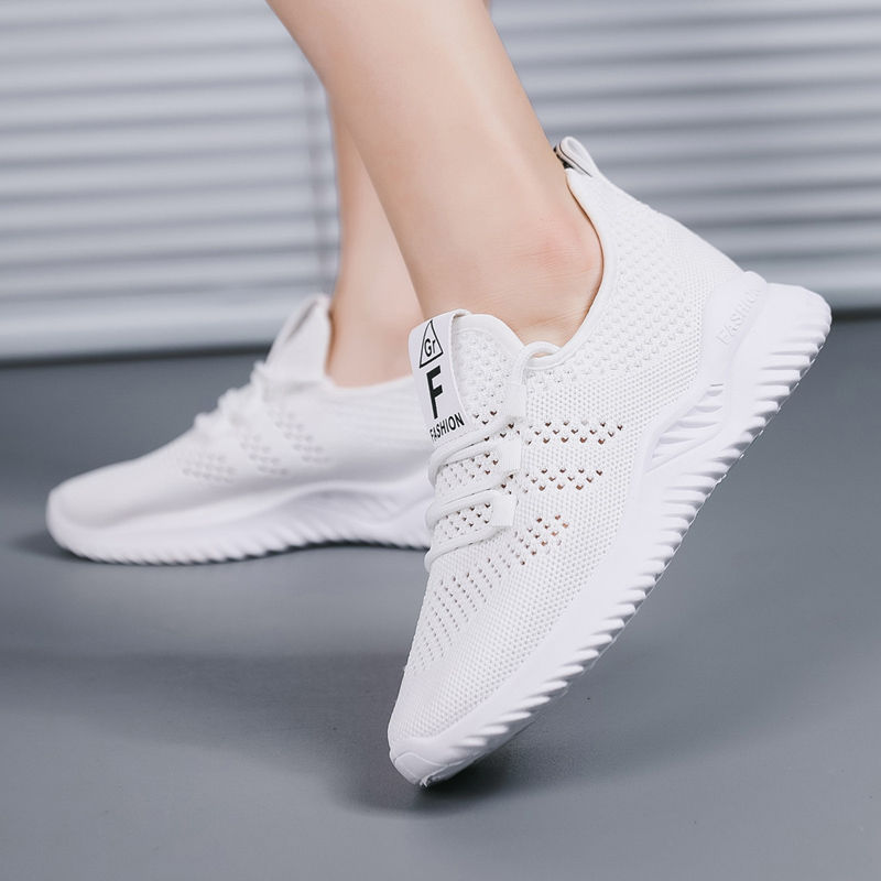 Summer new mesh shoes, fly woven casual women's shoes, breathable and lightweight sports shoes, comfortable running shoes for children