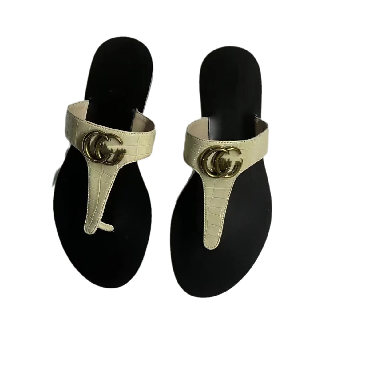 2025 summer new flip flops European station leather casual fashion flat toe flip flops for women 2025 summer new flip flops European station leather casual fashion flat toe flip flops for women