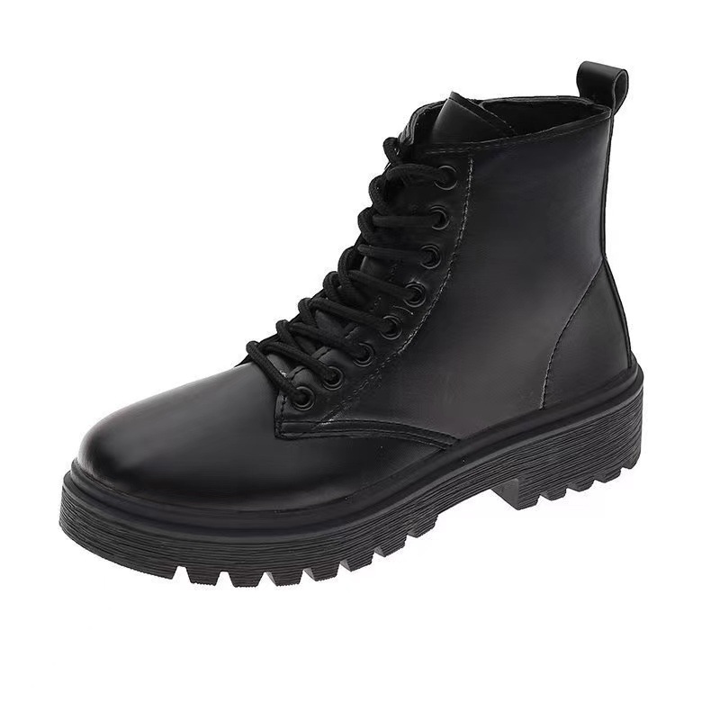 Martin boots for women 2024 new product European and American women British style black height increasing short boots for foreign trade wholesale Martin boots for women 2024 new product European and American women British style black height increasing short boots for foreign trade wholesale