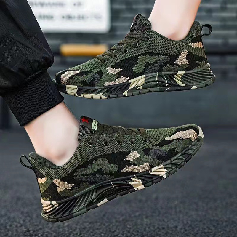 Leisure camouflage men's 2024 new low heel safety shoes, outdoor hiking sports shoes, student army training shoes, release shoes Leisure camouflage men's 2024 new low heel safety shoes, outdoor hiking sports shoes, student army training shoes, release shoes