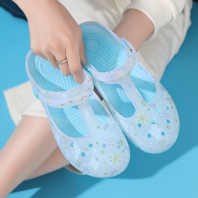 Summer new style cave shoes for women, lightweight and non slip flat sandals for nurses, home toe protection beach shoes Summer new style cave shoes for women, lightweight and non slip flat sandals for nurses, home toe protection beach shoes