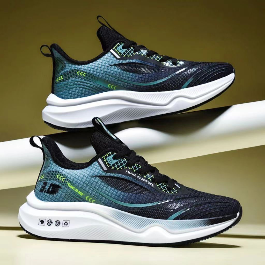 Men's summer new fly woven mesh casual shoes, breathable and shock-absorbing sports shoes, soft soled student shoes, lightweight running shoes