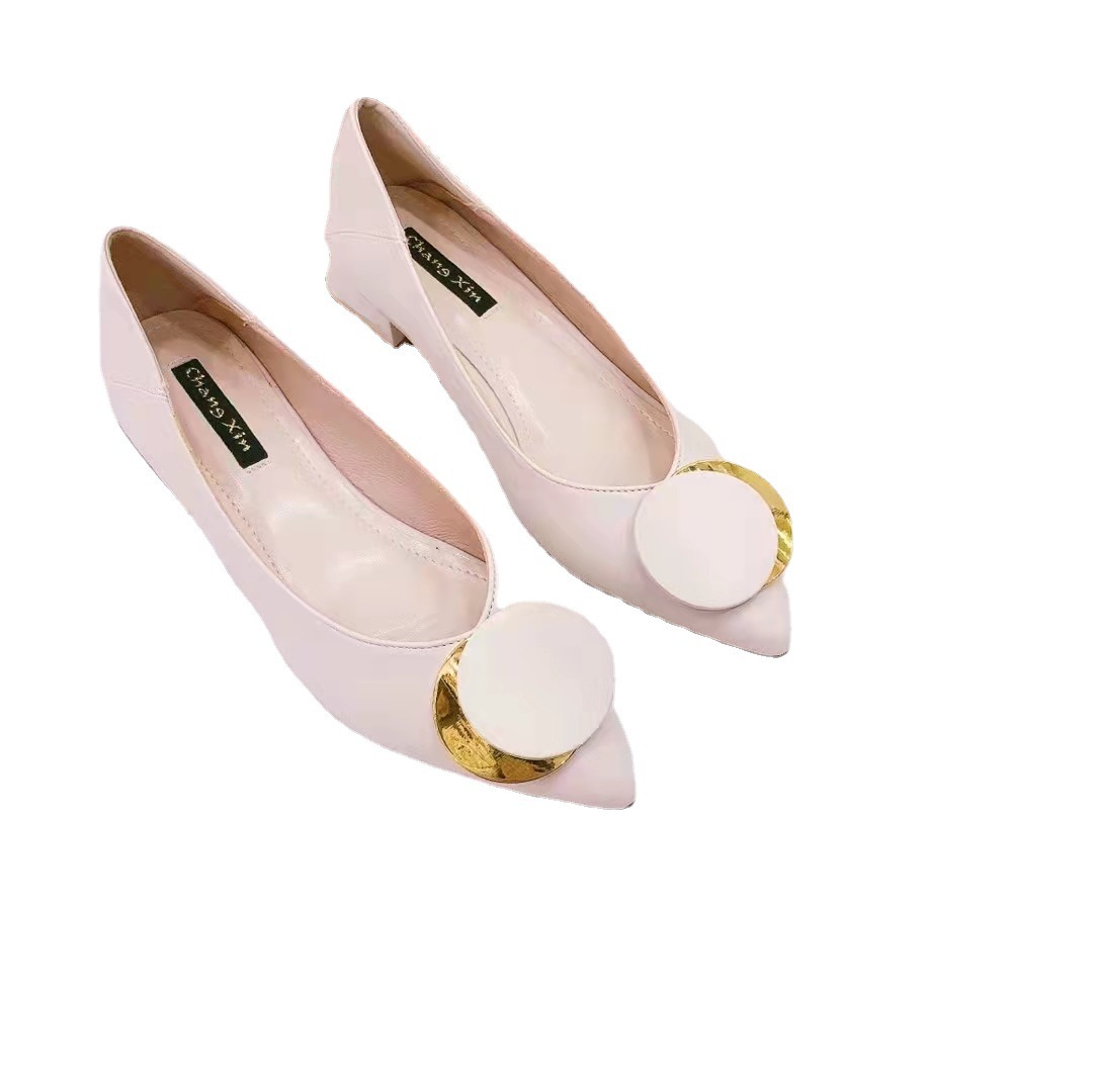 Sharp pointed shallow mouth single shoe for women, 2022 autumn new item, thick heel fashionable four season women's shoes, short heel shoes Sharp pointed shallow mouth single shoe for women, 2022 autumn new item, thick heel fashionable four season women's shoes, short heel shoes